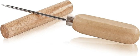 Wood Ice Pick, Wood Handle Stainless Steel Ice Shaper, Bar & Cocktail Tools