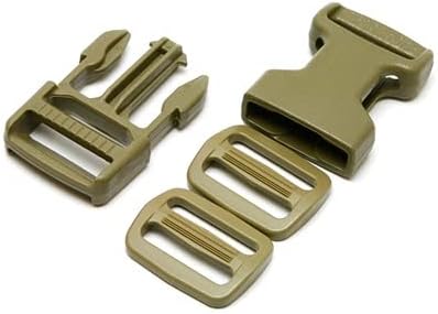 25mm Buckle Quick Release Backpack Webbing Strap Plastic Clip Tan