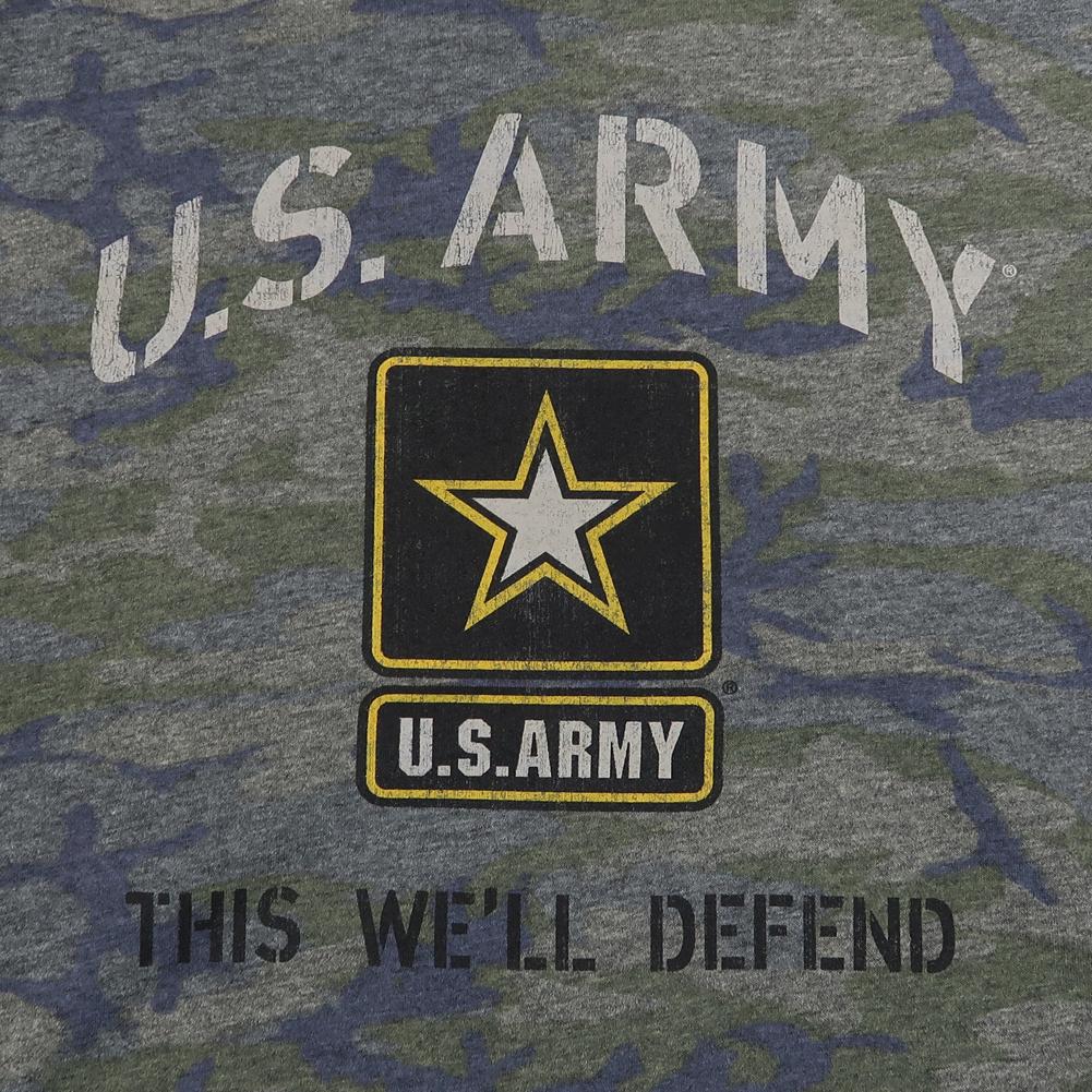Army Ladies Vintage Stencil T-Shirt (Camo)